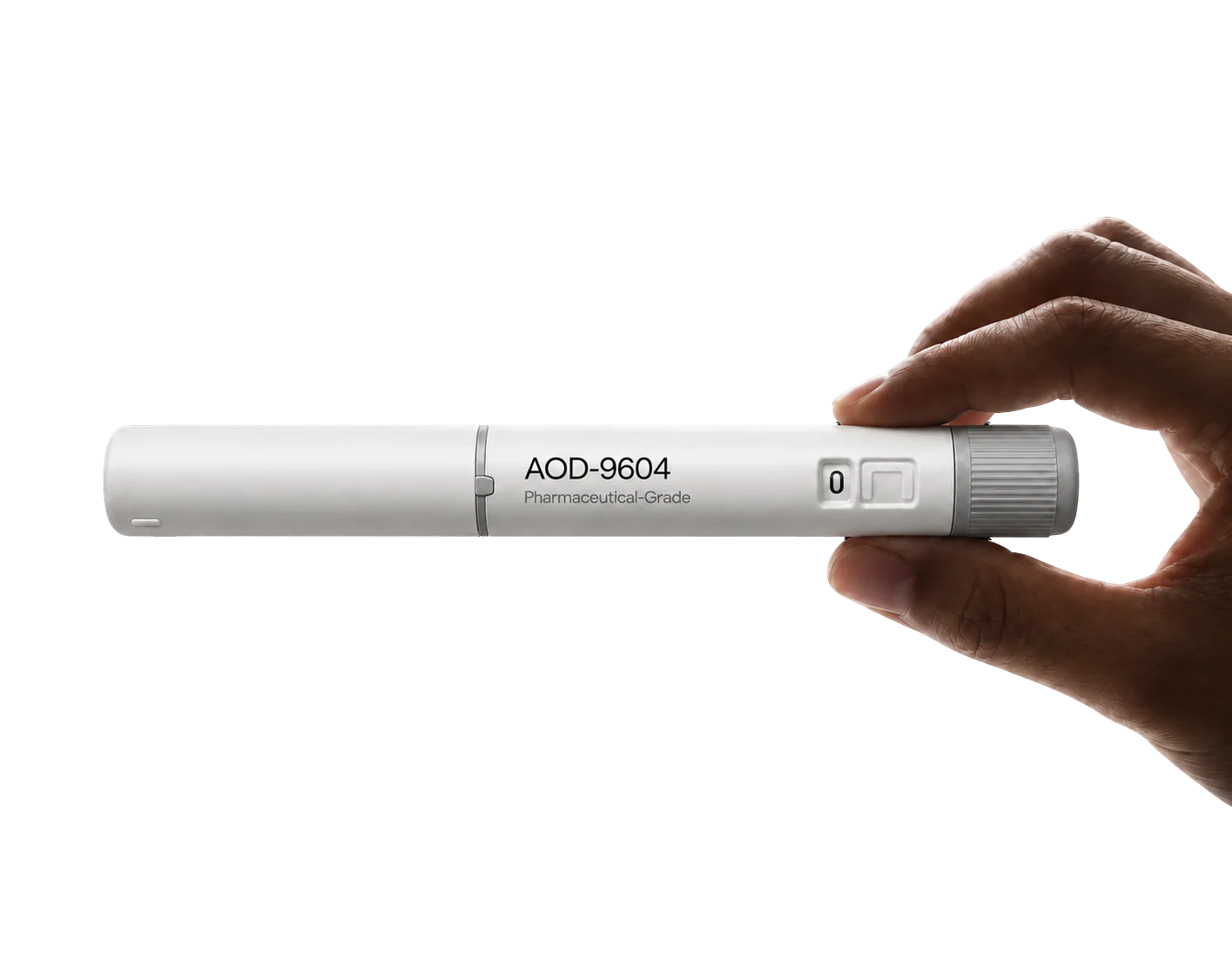 Hand holding the DarDoc AOD-9604 pen