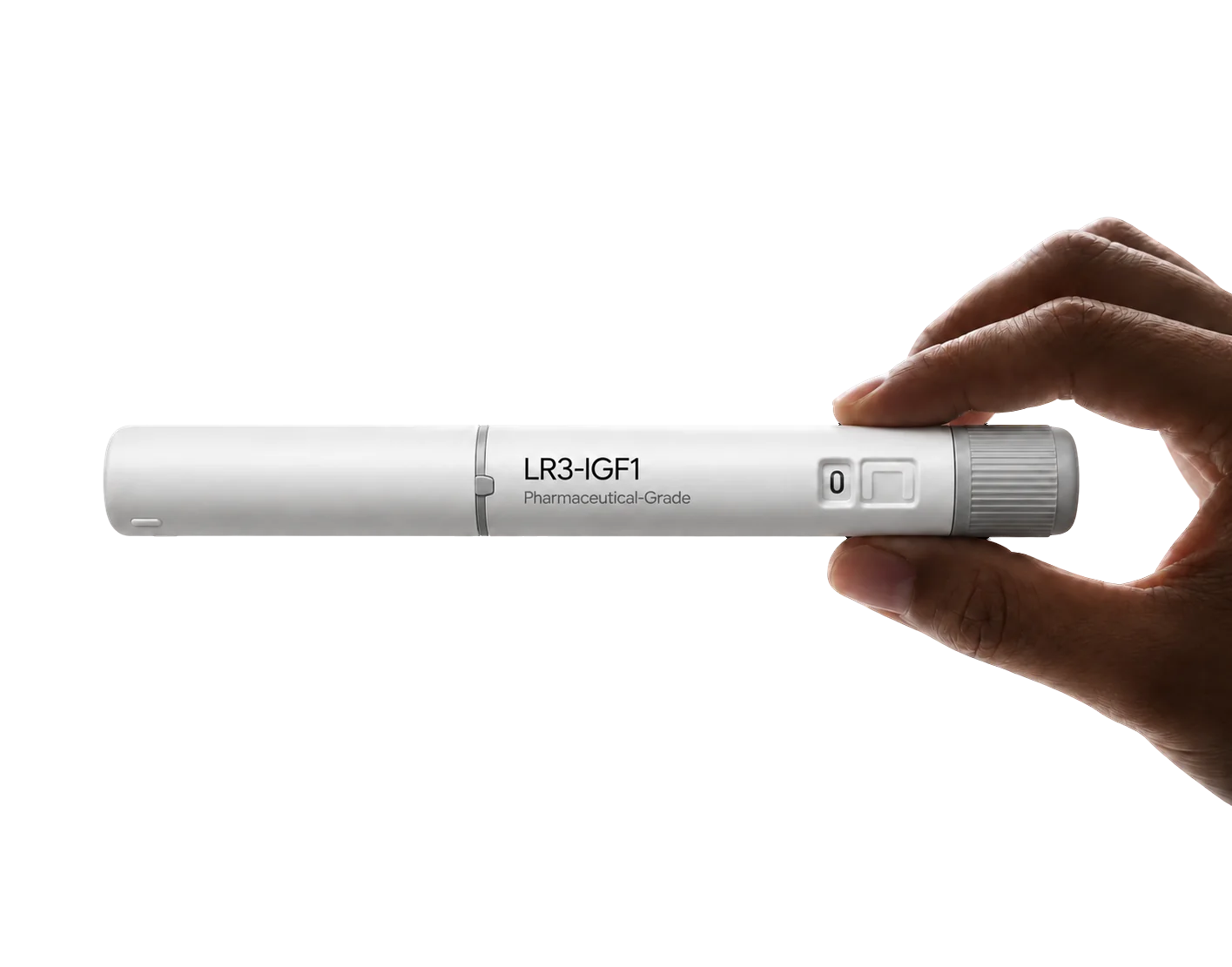Hand holding the DarDoc LR3-IGF1 pen