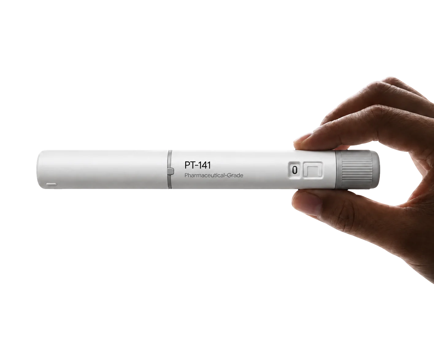 Hand holding the DarDoc PT-141 pen