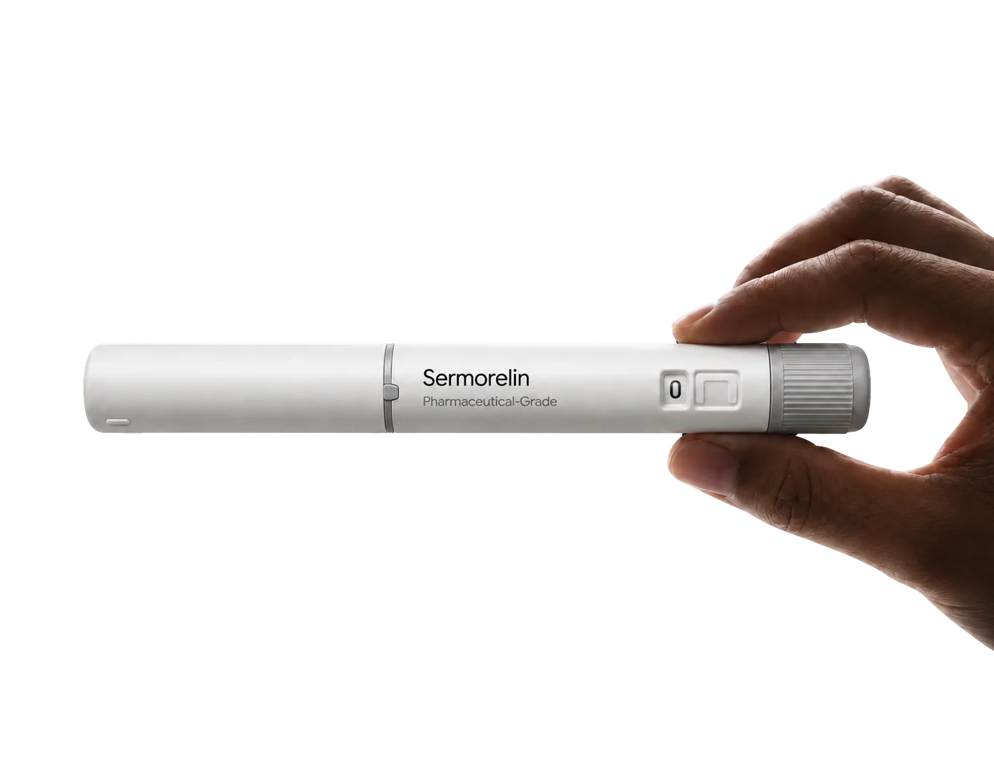 Hand holding the DarDoc Sermorelin pen