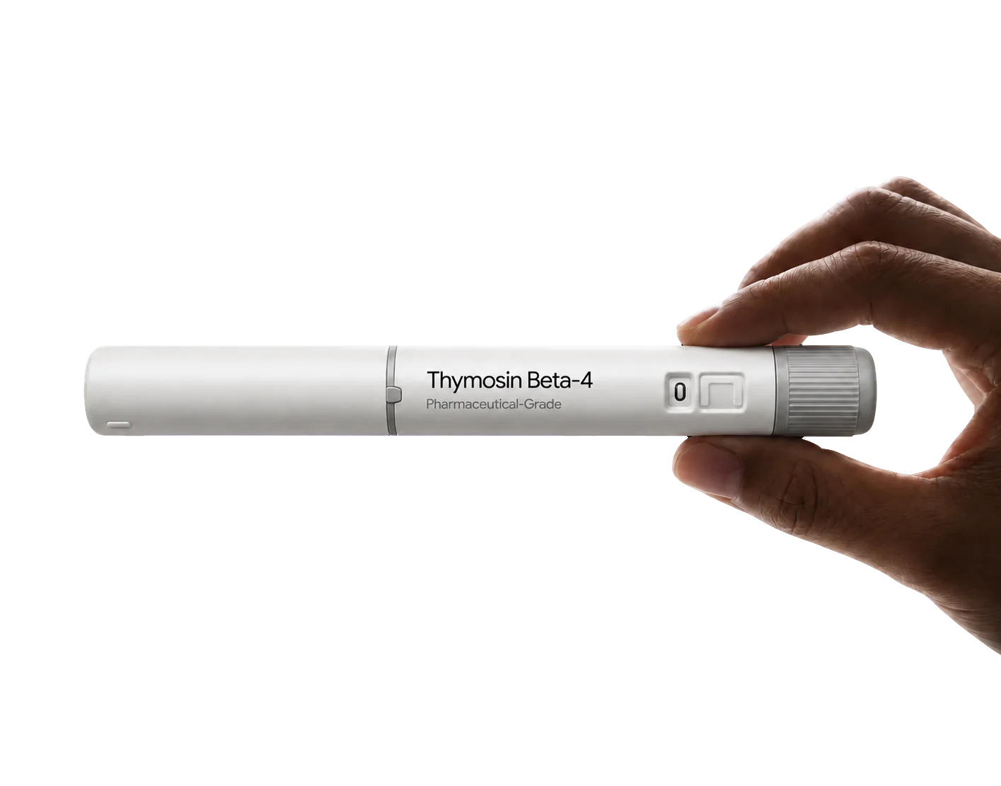 Hand holding the DarDoc Thymosin Beta-4 pen